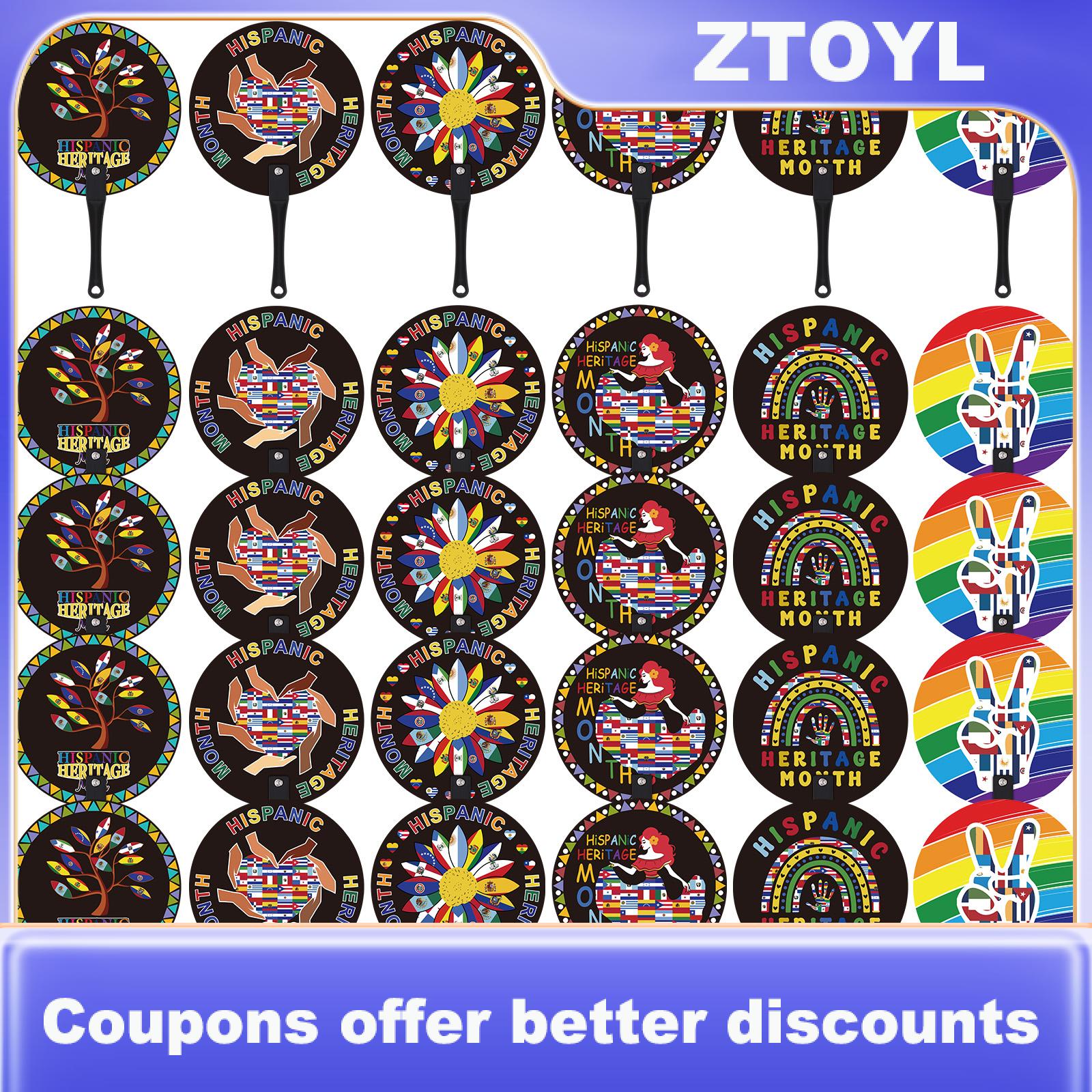 【ZTOYL】 30ชิ้นของตกแต่งแบบ Hispanic Heritage MONTH พัดลมมือถือสำหรับตกแต่งสไตล์ลาตินอเมริกัน, Lati ราคา 235 บาท*ส่งฟรี