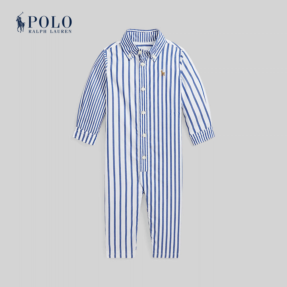 Polo Ralph Lauren Kids Baby Boy Coverall-Striped Cotton Poplin Fun Coverall CWPOOPCI3320270 400 Blue ราคา 5,300 บาท*ส่งฟรี