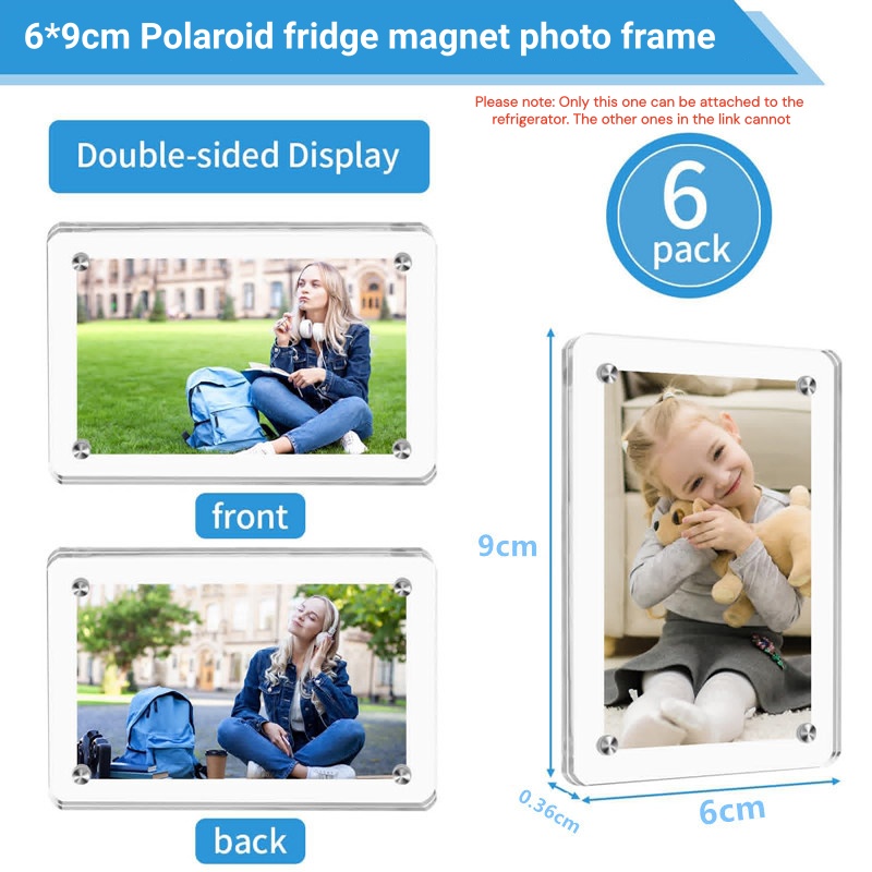 Homepeas® Acrylic Magnetic Photo Frame 3R/4R/5R/6R Transparent Picture Display Frame