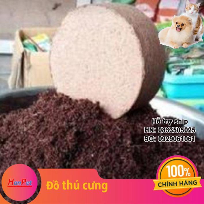 (1 bánh lớn) Viên đất sạch mụn dừa ép bánh trồng rau hoa - Xơ dừa trồng rau mầm trồng Lan