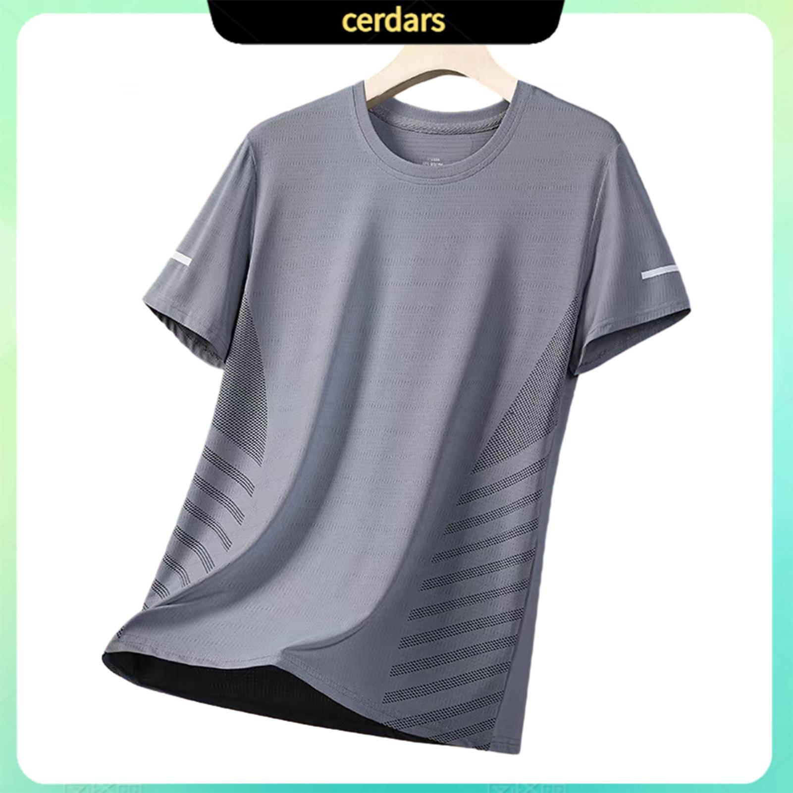 Cerdars Lightweight Polyester T-shirt Quick Drying Exercise Shirt Men's Quick-dry Breathable Mesh T-shirt Loose Fit Athletic Tee for Jogging Gym Fitness Training Outdoor Workouts – Lightweight Summer - 1