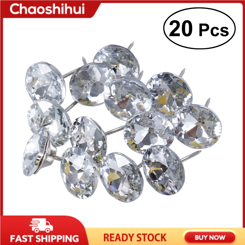 100PCS Crystal Upholstery Tacks, 16Mm(5/8'') Diamond Pins Nails Studs for  Tufted