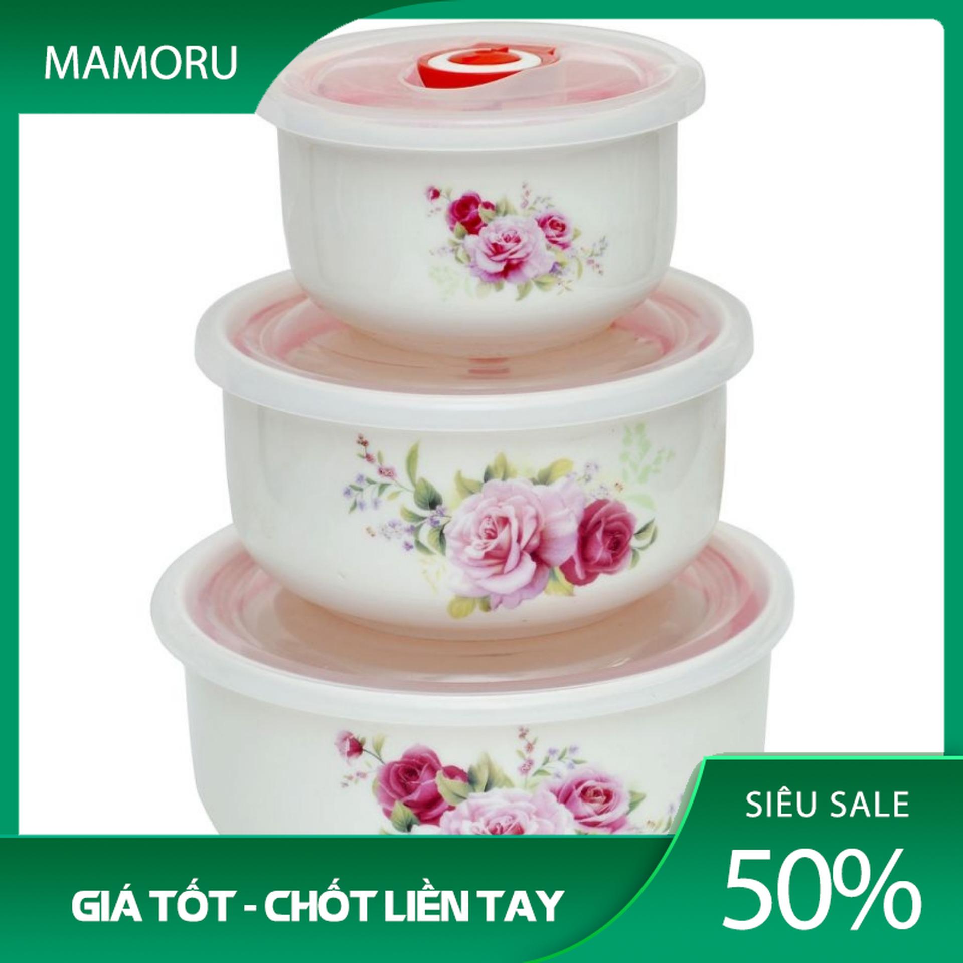 BỘ 3 BÁT SỨ CÓ NẮP HÚT CHÂN KHÔNG - MAMORU