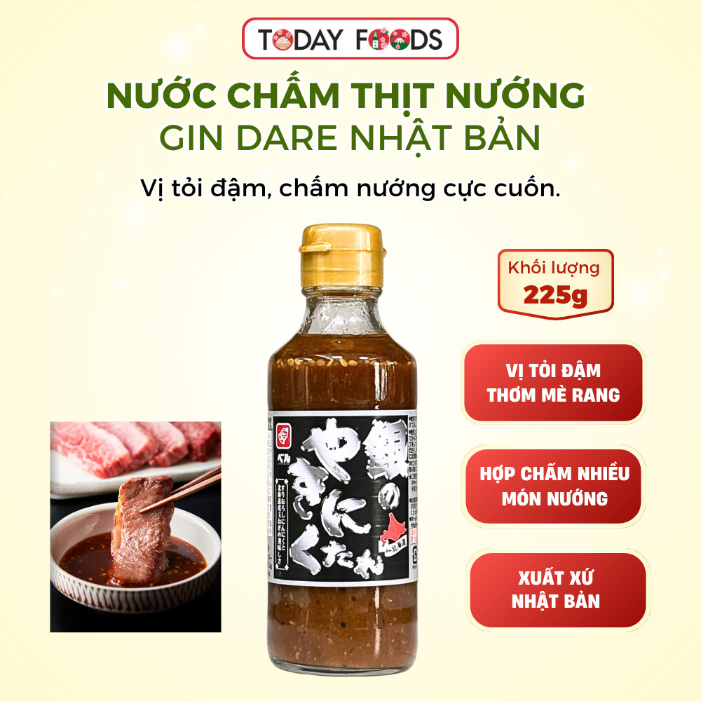 Nước chấm thịt nướng Gin Dare Bell Foods Nhật Bản chai 225g đậm vị tỏi mè