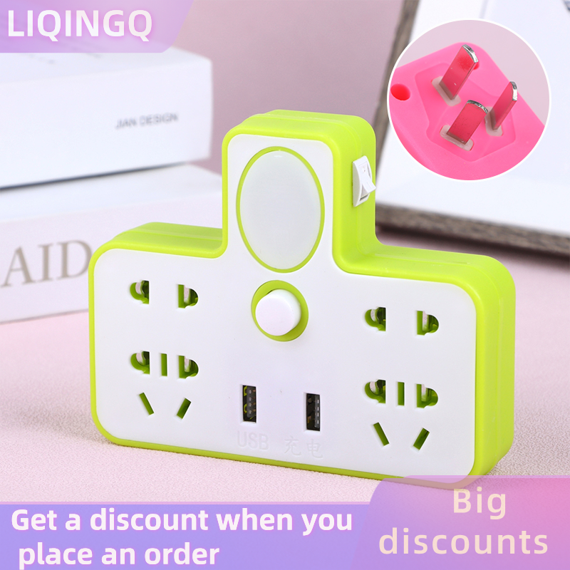 【Super low price】🎀LIQINGQ✨ Wireless Outlet Extender Plugin USB Interfaces Smart Power Socket With Night Light Plug Adaptor 3 Holes Harga 11 Ringgit*Penghantaran Percuma