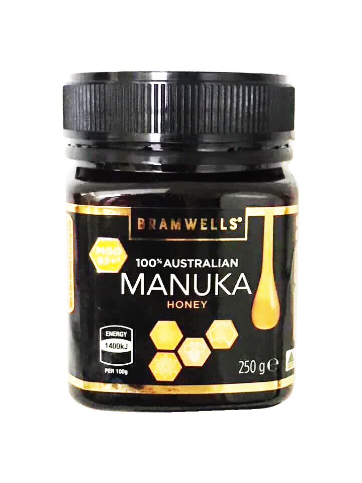 Mật ong nguyên chất Bramwells manuka honey mgo 83+ giảm đau dạ dày hộp 250g Kiddos Food