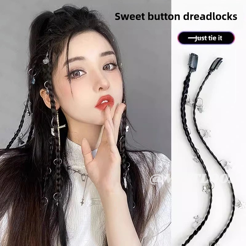 VINTLOOK wig braids, women's ponytails, highlights, sweet cool twist braids, dirty braids, natural boxing braids, hot girls braided hair, y2k wig braids ราคา  10 บาท*ส่งฟรี