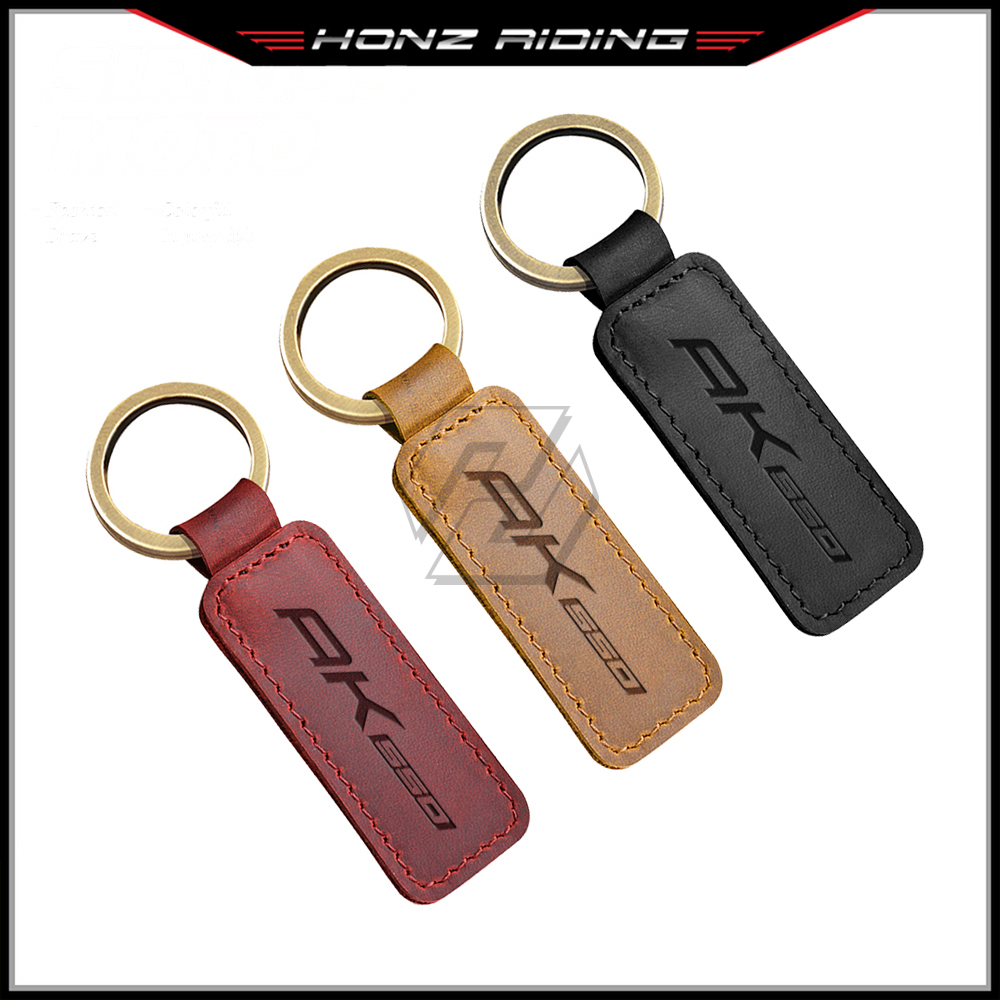 Cho Kymco ak550 AK 550 xe máy da bò Keychain vòng chìa khóa