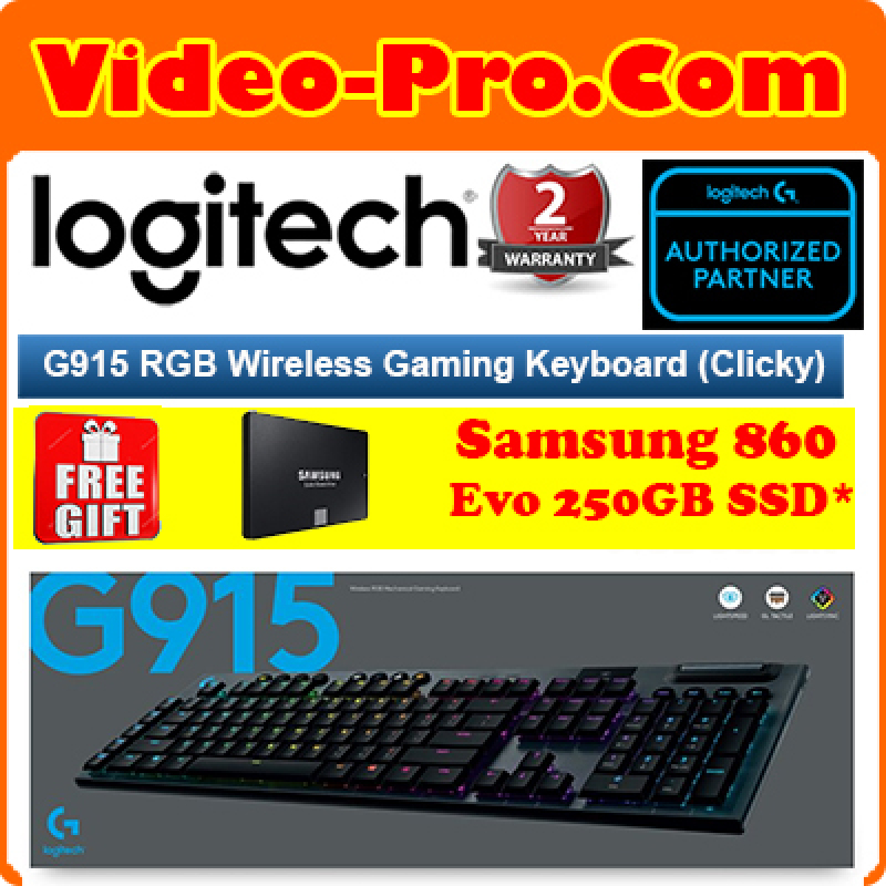 Logitech G915 LightSpeed Wireless RGB Mechanical Gaming Keyboard Clicky / Linear / Tactile Key Switches 2-Years Local Warranty Singapore