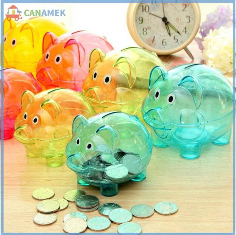 CANAMEK Heo đất bằng nhựa cho bé hộp đựng tiền tiết kiệm sưu tầm tiền mặt Lợn Đồ chơi Quà tặng cho trẻ em 