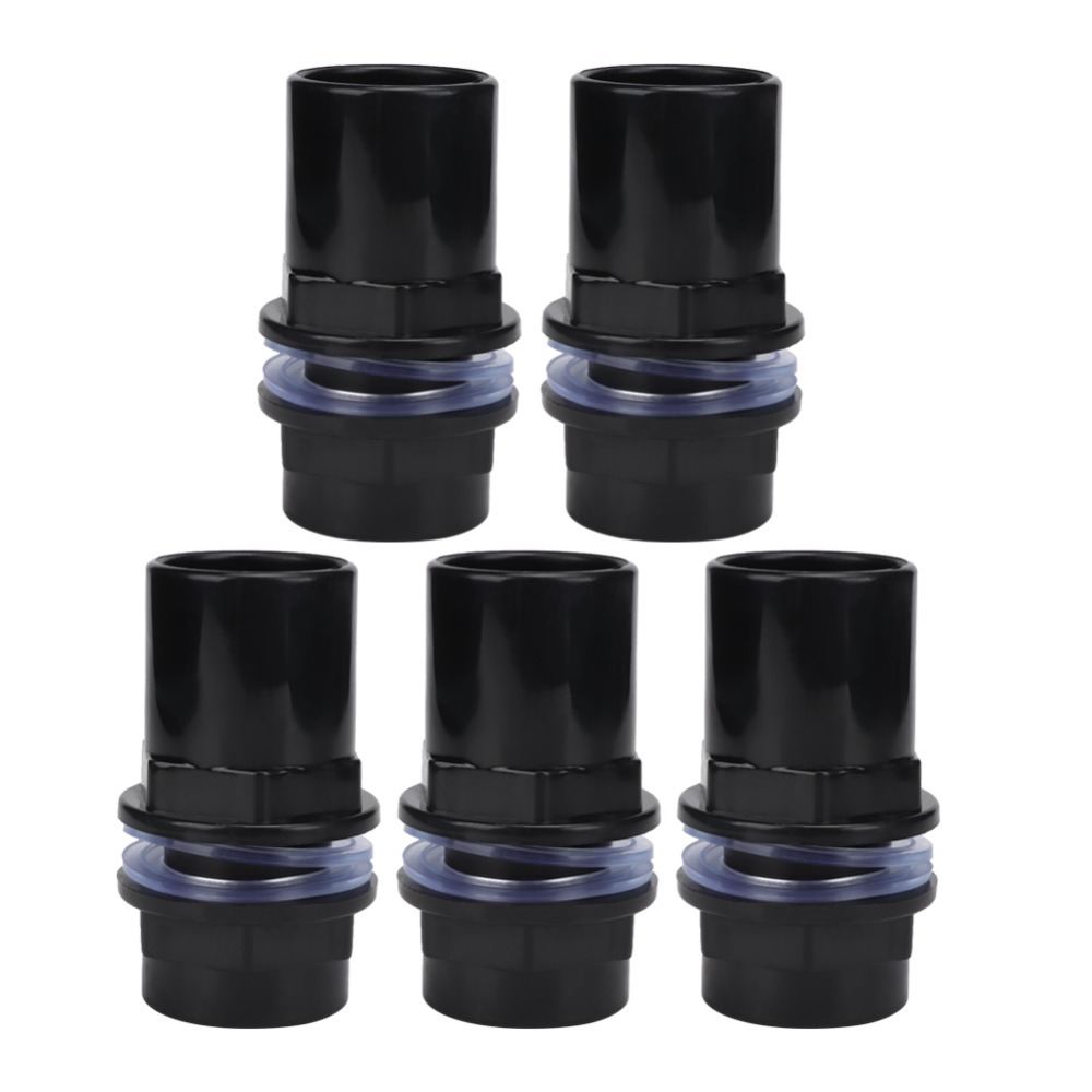 SPDD 5 Pcs Set PVC Khớp nối ống nước bể cá Hoàn thiện bóng Đen Phụ kiện bể cá Bền bỉ Thảm cao su trong suốt Đầu nối ống bể cá Bể cá - 3