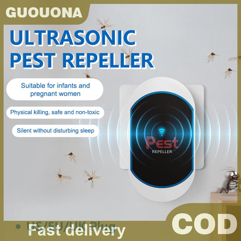 Guouqna Ultrasonic Mosquito Repellent, Cockroach and Insect Repellent Us Eu Uk Plug No Noise and Radiation ราคา 50 บาท*ส่งฟรี