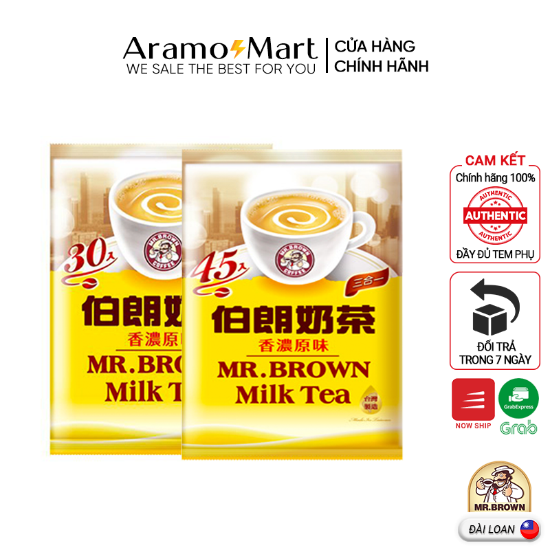 [30 gói & 45 gói / Túi ]Trà Sữa Mr Brown Đài Loan Hương Vị Tuyệt Hảo Dễ Pha Thức Uống Giải Nhiệt Cho