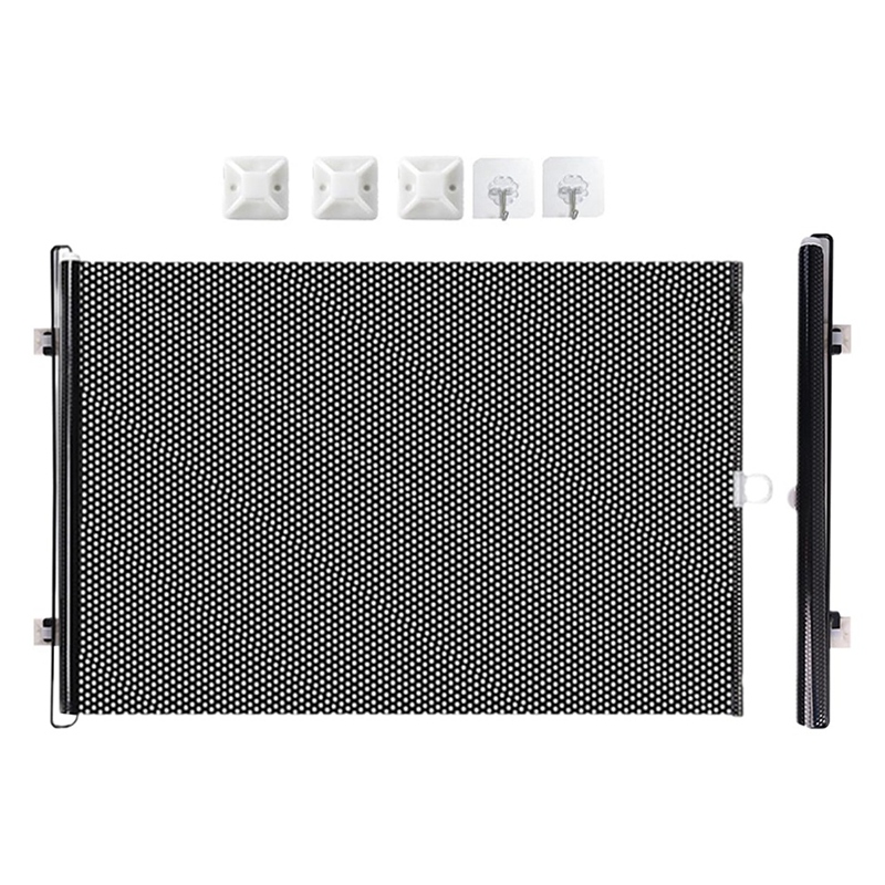 Portable Pet Stair Gate 15.7in X 49.2in, Retractable Screen Door Gate for Dogs & Cats with Reinforced Strip