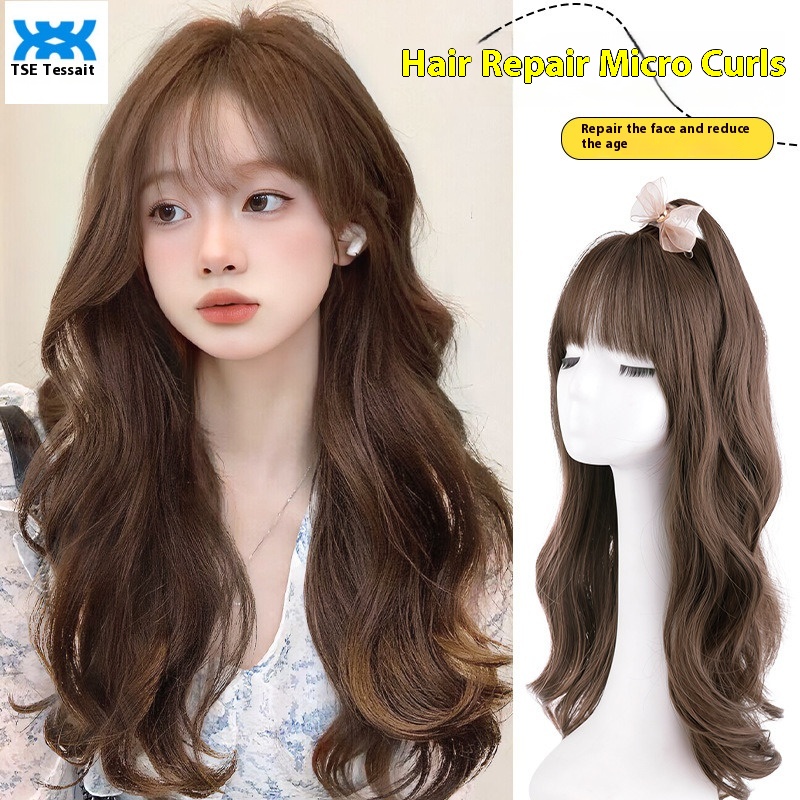 Tse Women's Lace Wig Hand Woven Natural Full Head Style Wigs Fashionable Anti-Aging Big Wave Medium Long Curly Hair Cover AL-104 ราคา 1,288 บาท*ส่งฟรี