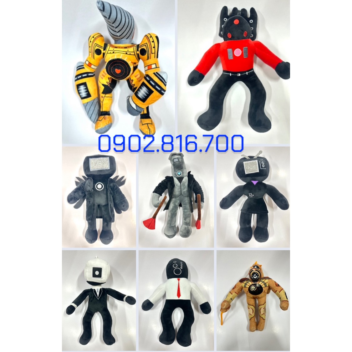  Gấu Bông Đồ Chơi Skibidi Toilet Titan Cameraman v2 TV Man Speakerman Clockman Thú Bông Bồn Cầu Vui Nhộn - Happy Hug 