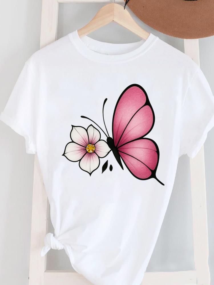 New store openingClothes Print Tee Women‘s Casual Graphic T Clothing Fashion 90s Trend Sweet Flower