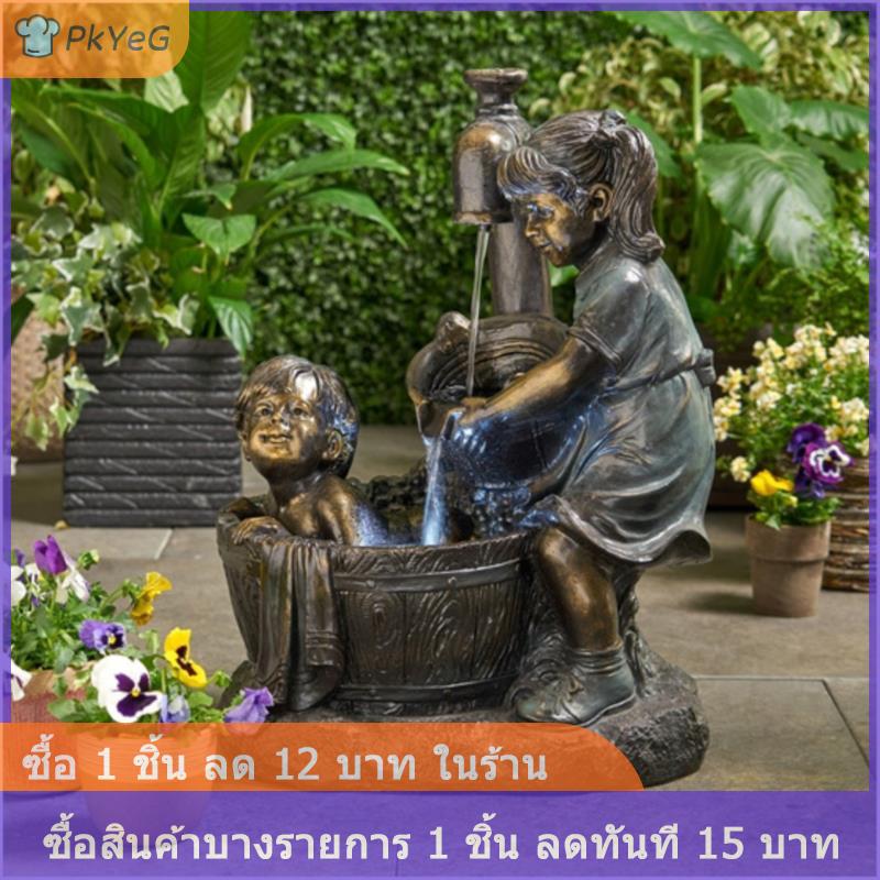 [COD] PkYeG รูปปั้นน้ำพุเรซินสำหรับตกแต่งสวนในร่ม กลางแจ้ง ราคา 242 บาท*ส่งฟรี