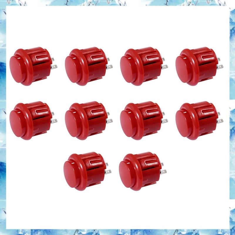 10 Pcs Buttons 24Mm Responsive Buttons for Gaming Enthusiasts