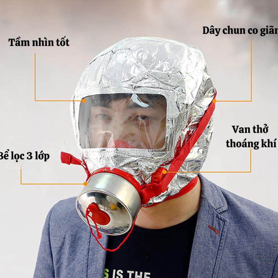 Fireproof Mask, Anti-Toxic Gas Mask for Fire, Fire, and Viruses, Use for 30-45 Minutes