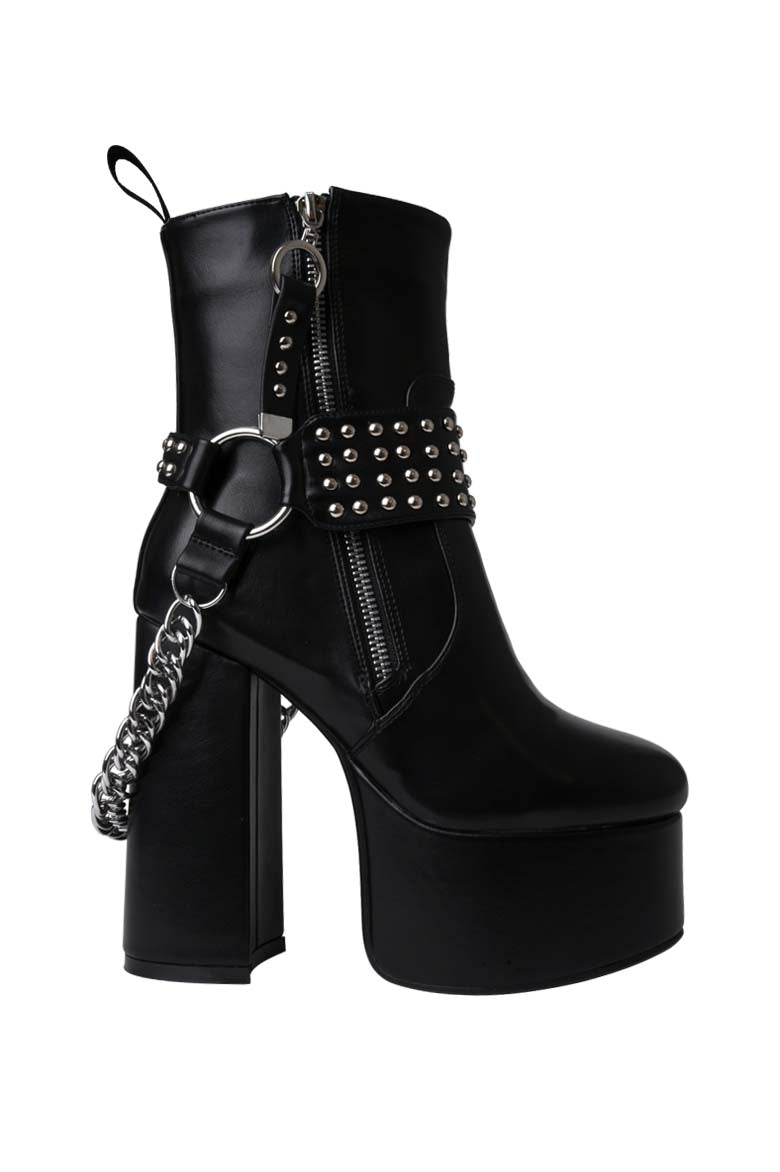 Villains SF YUKIA Women's Platform Biker Boots | Heel Height 5.5" - ยี่ห้อ Villains SF ราคา 2,690 บาท*ส่งฟรี