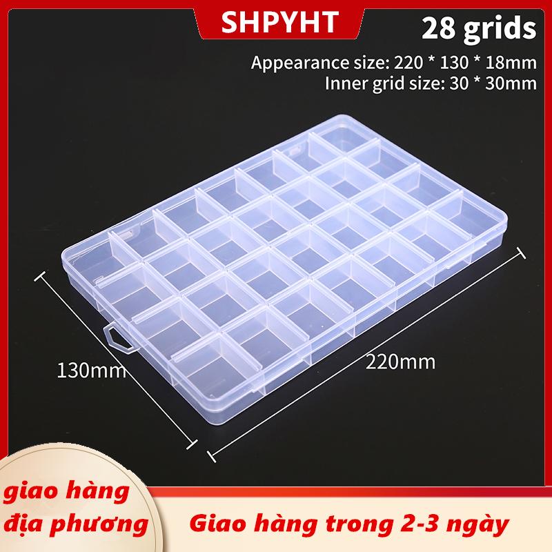 [COD] SHPYHT Giao hàng địa phương Di Động Lưu Trữ Trong Suốt Hộp 12 28 40 Lưới Nhựa Rõ Ràng Organizer Với Bìa Box Đối Với Đồ Trang Sức Bông Tai Vít Móng Tay Các Bộ Phận