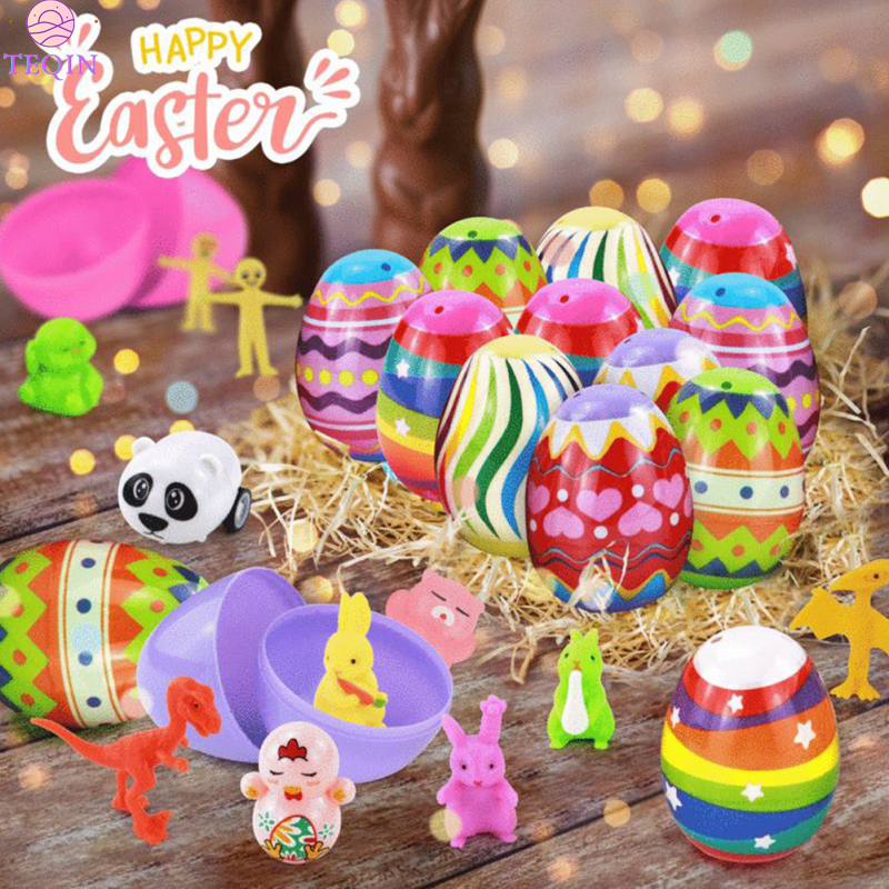 TEQIN IN stock Filled Easter Eggs Bunny Doll Toy Set Smooth Colorful For