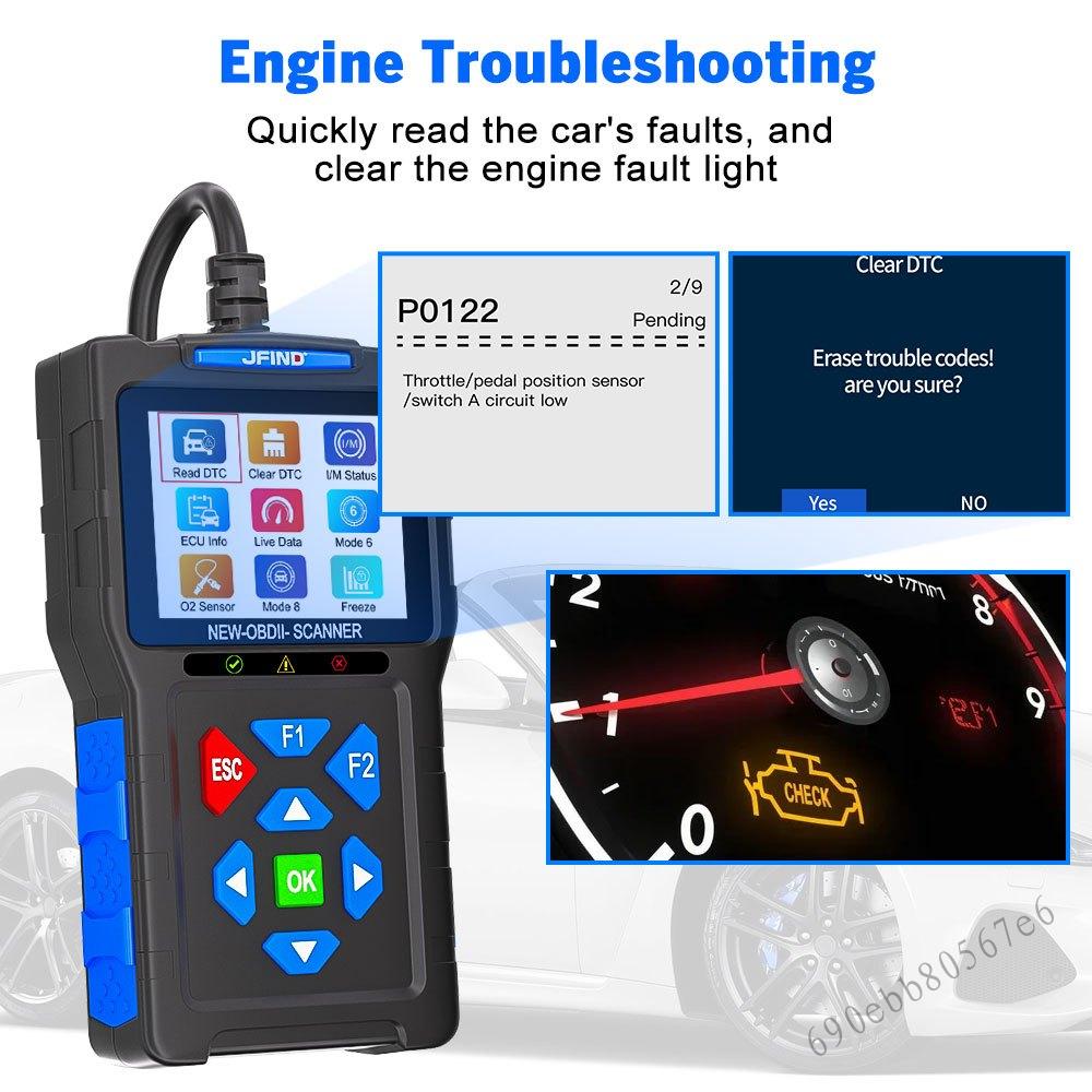 Máy quét Pro OBD2 - Công cụ chẩn đoán JF700 cho xe máy xe máy