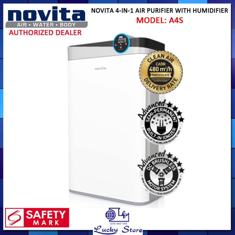 NOVITA A4S 4 IN 1 AIR PURIFIER WITH HUMIDIFIER, LOCAL WARRANTY SET, FREE DELIVERY Singapore