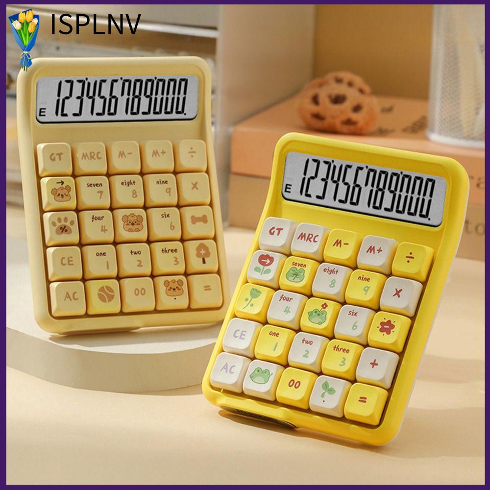 ISPLNV Có thể tháo rời Máy tính âm thanh Mahjong tắt tiếng Dễ thương Nút cơ Máy tính số học Đa chức năng Màn hình lớn Máy tính điện tử Trường học văn phòng tại nhà