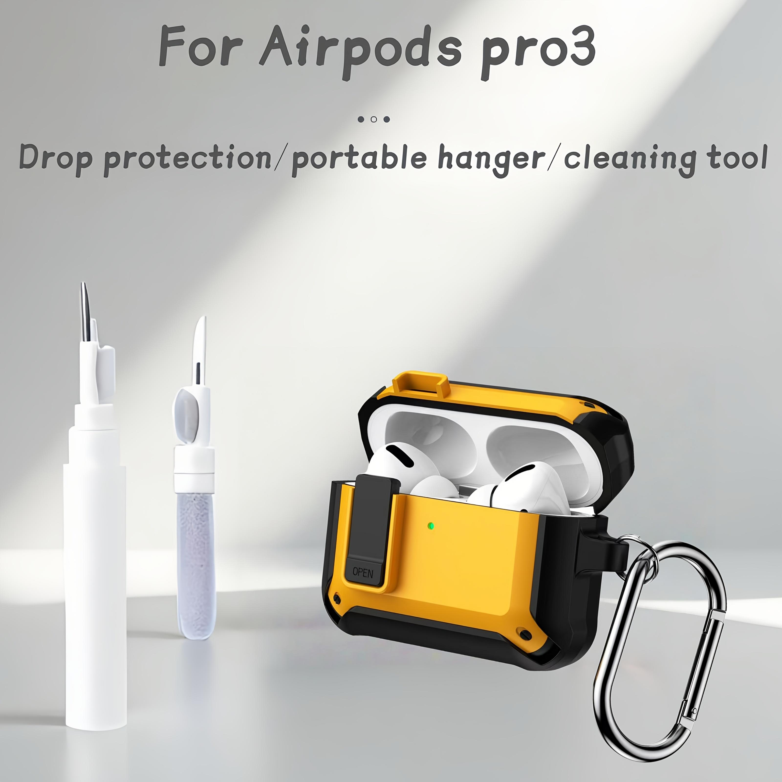 Cho AirPods Pro 3 2025 Case-vỏ cứng, an toàn chốt khóa, Trọng lượng nhẹ và thả bằng chứng, chống trầy xước, chống trượt, đa mục đích Earbud Cleaner, phụ kiện du lịch, hiện đại bền miếng đệm bọc tai nghe,, phụ kiện di động, thiết kế kiểu dáng đẹp, chống tr