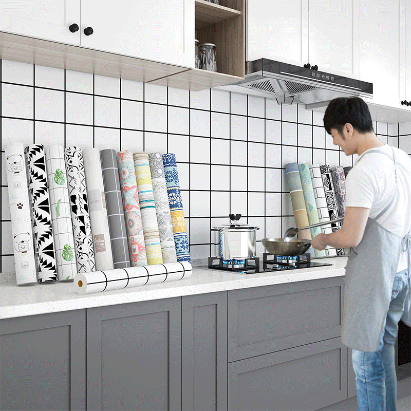5 Giấy Dán Tường Chống Dầu Bếp Gạo Giấy Dán Tường Chống Thấm Nước Chống Ẩm Giấy Dán Tường Phòng Tắm 