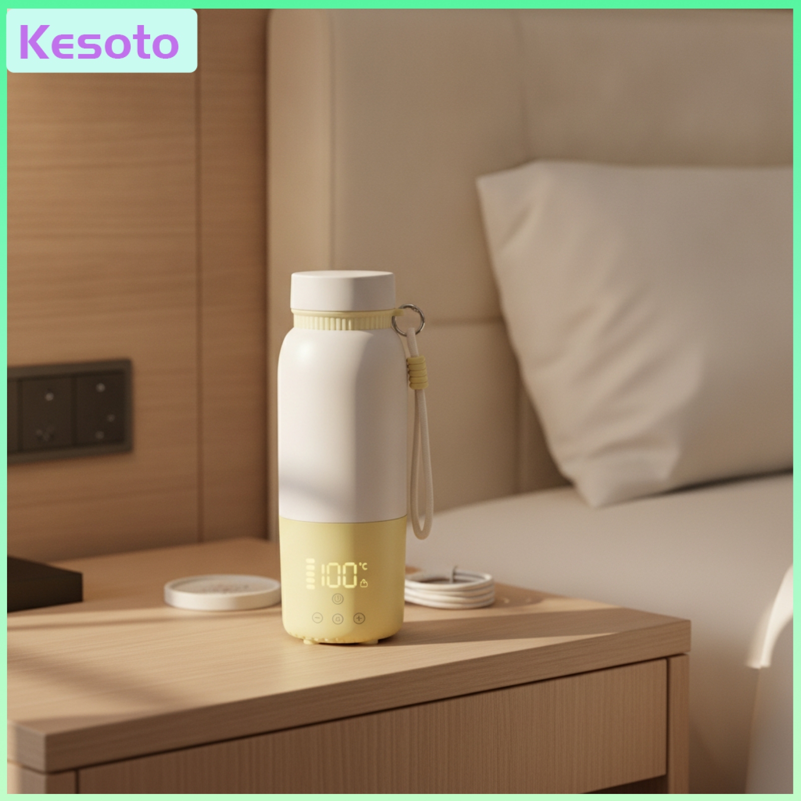 ชุดจานชามและแก้วน้ำบนโต๊ะอาหาร Kesoto ถ้วยน้ำไฟฟ้าหุ้มฉนวนสุญญากาศ ถ้วยไฟฟ้าแบบพกพาพร้อมจอแสดงผลดิจิตอล เรือชาร์จได้สำหรับผู้โดยสาร ราคา 6,014 บาท*ส่งฟรี