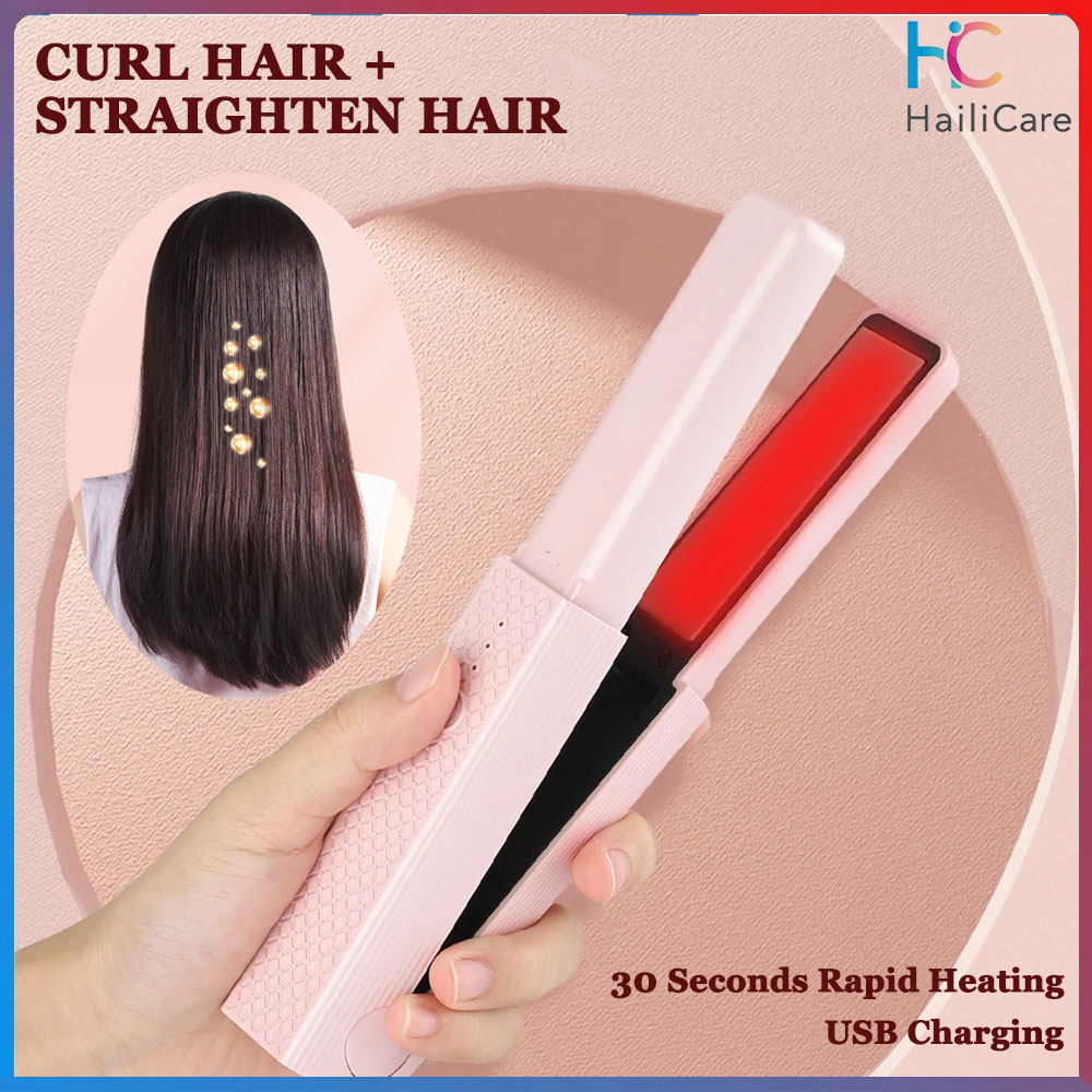 Hailicare 2 trong 1 máy duỗi tóc chuyên nghiệp làm nóng nhanh không dây máy duỗi uốn thẳng Salon 3 bánh Máy Uốn Xoăn Tóc Khô ướt tóc sạc USB