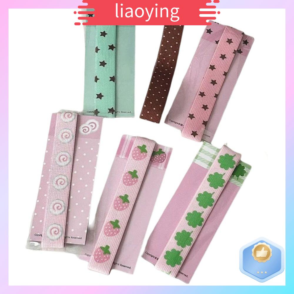 LIAOYING Có thể điều chỉnh Dây đeo sổ tay Trang trí DIY Sổ tay rời Dây đeo đàn hồi Dễ thương Ngôi sao dễ thương Dây buộc băng cho sổ tay kế hoạch A7 M5