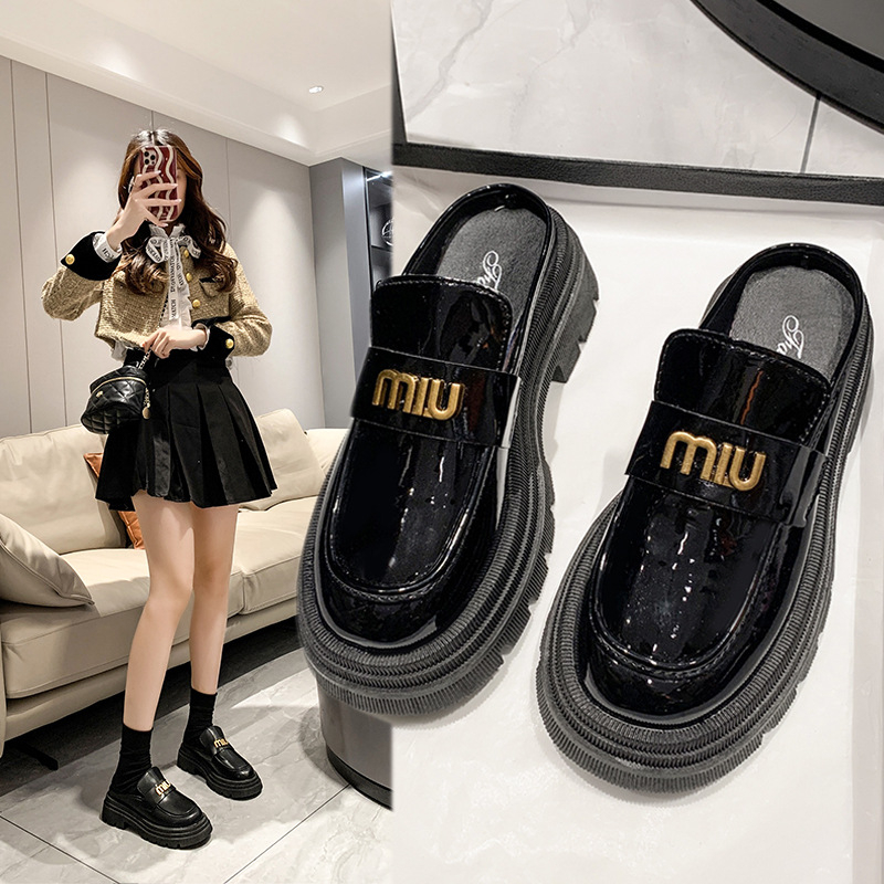 Giày Sục Đốc Khóa Ngang Da Bóng Đế 6cm Nâng Chiều Cao Sang Chảnh siêu bền êm chân