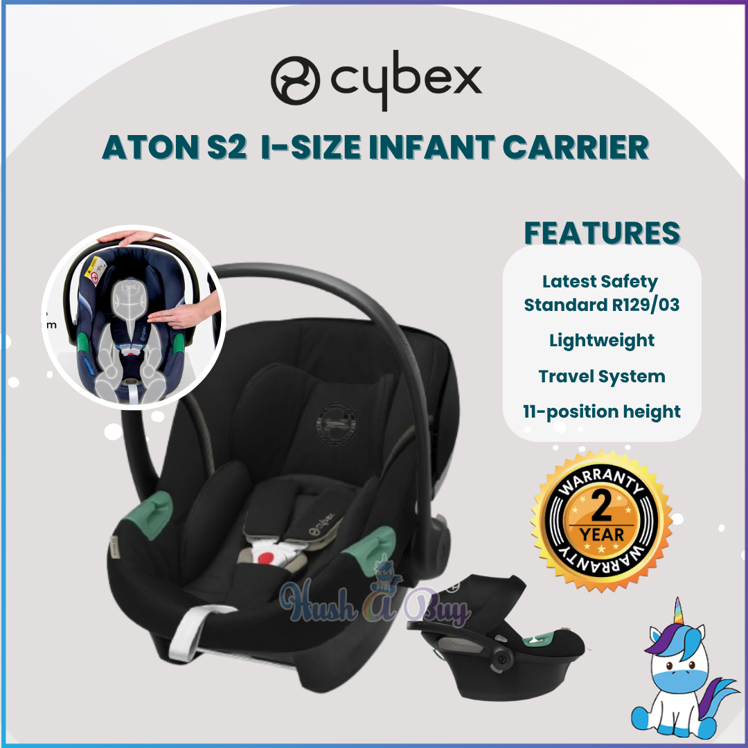 Cybex Aton S2 i-Size Infant Carrier Car Seat - Moon Black (Newborn to 13kg) | HUSHABUY