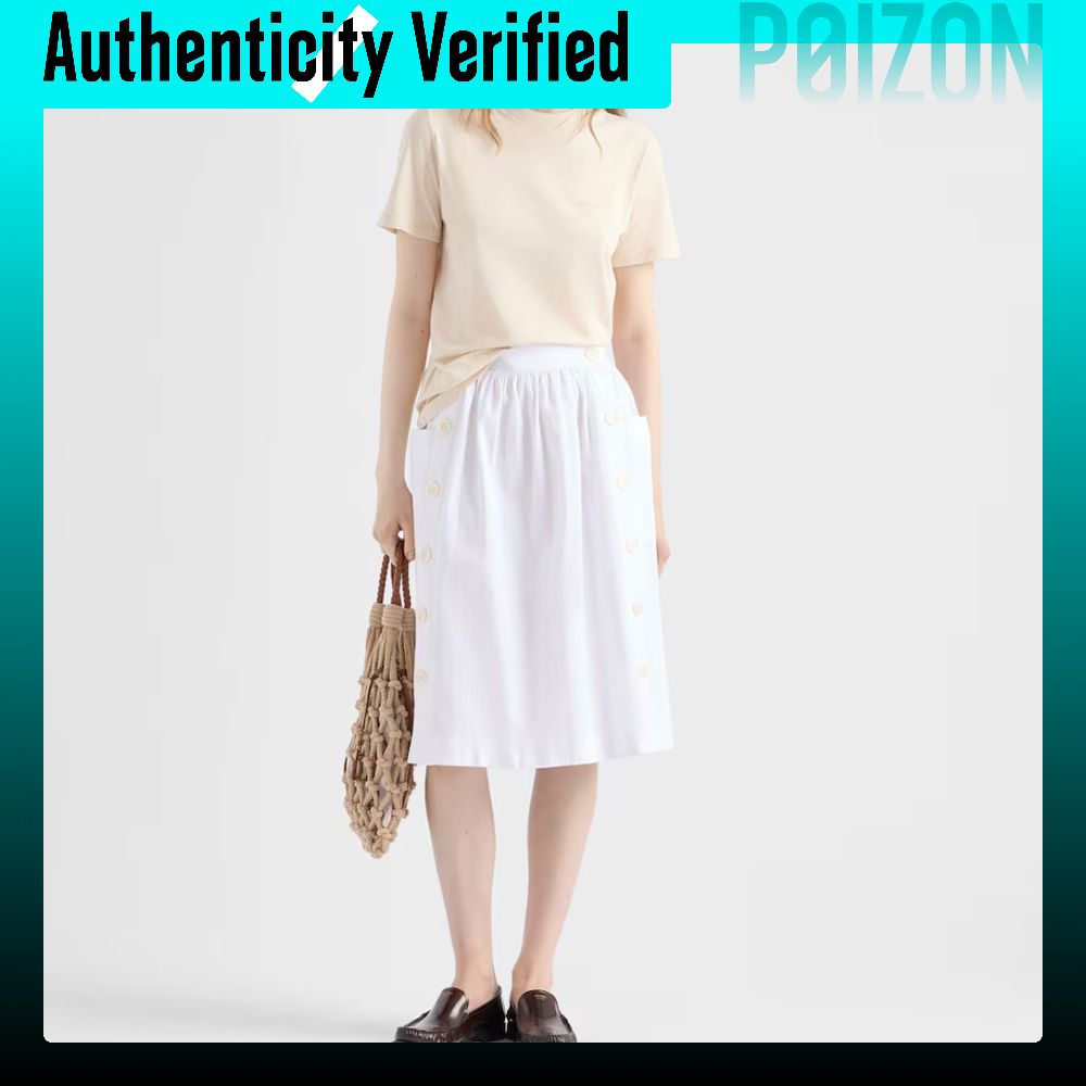 เสื้อเชิ้ต เสื้อเบลาส์สตรี Prada FW25 เสื้อยืด Regular ผู้หญิง สีชมพู Mist สีขาว 35838-17KF-F0354-S-161