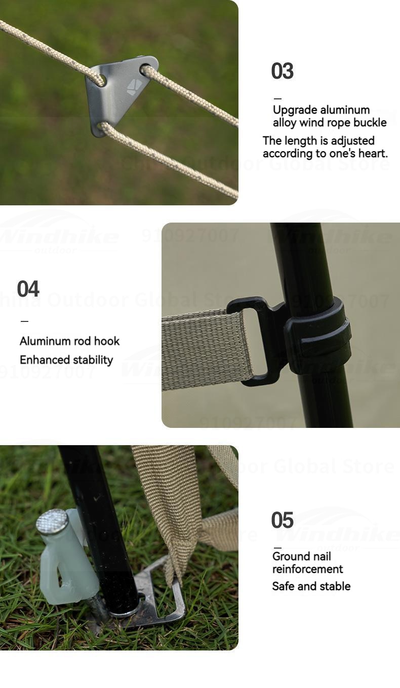 MOBI GARDEN Outdoor Camping Picnic Tent Anti-vinyl Canopy Rain Anti-ultraviolet 50+ Large-size Tunnel-type Oxford View D250 · v49