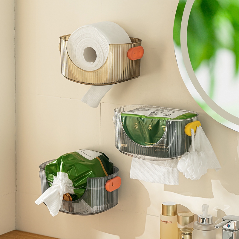 Giá để khăn mặt treo tường, Hộp đựng khăn giấy nhà tắm, Khay để giấy nhà vệ sinh dán tường Nachuan