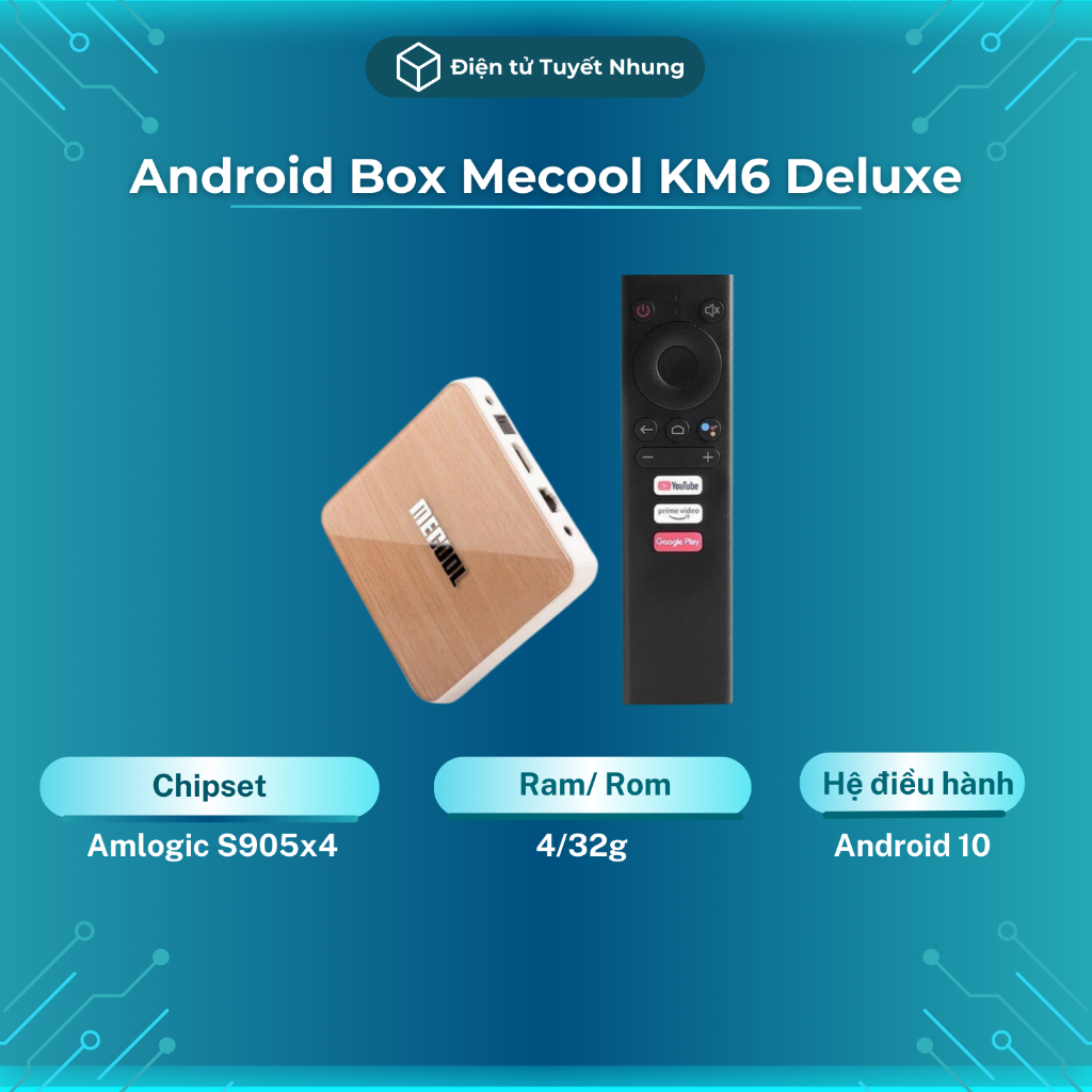 Mecool Km6 Deluxe, Có Netflix, Truyền Hình, Bóng Đá Free - Android Box ATV 10, TV Box Lỗi 1 Đổi 1 12 Tháng