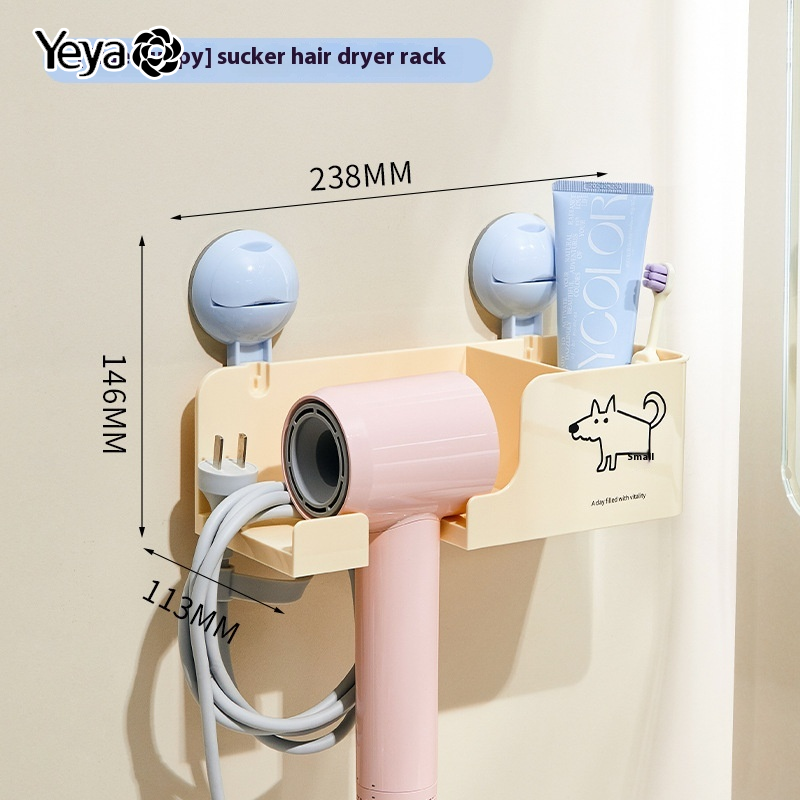 YEYA Kệ treo máy sấy tóc gắn tường không cần khoan tổ chức phòng tắm