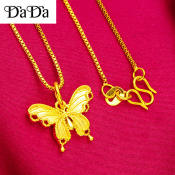 21K Saudi Gold Women's Necklace with Bow Pendant for Gifts