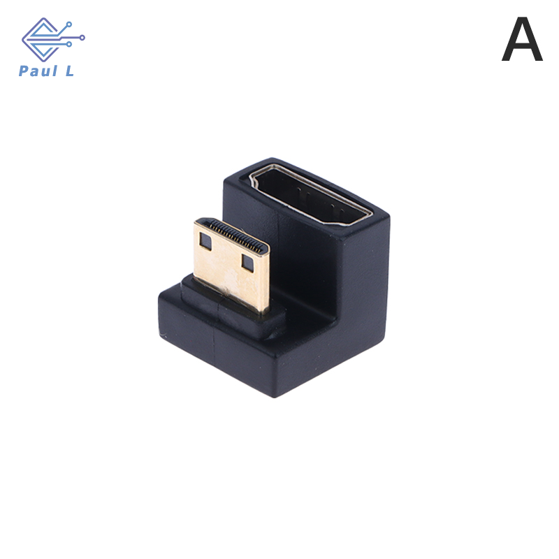 【Paul L】 Bộ chuyển đổi L hình chữ U góc 360 độ Bộ chuyển đổi đầu đực sang HDMI Mini HD Đầu nối HD