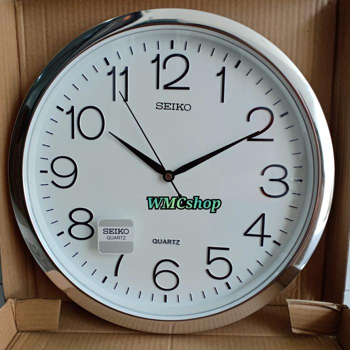 PROMO JAM DINDING SEIKO PUTIH CHROME STAINLESS - Baskara Ofc