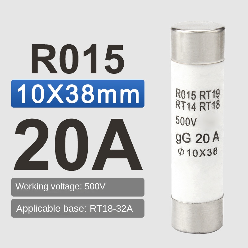 Cầu Chì Gốm 20A | RO15 RT18 RT14 - Lõi Cầu Chì 1A-32A, Kích Thước 10x38mm
