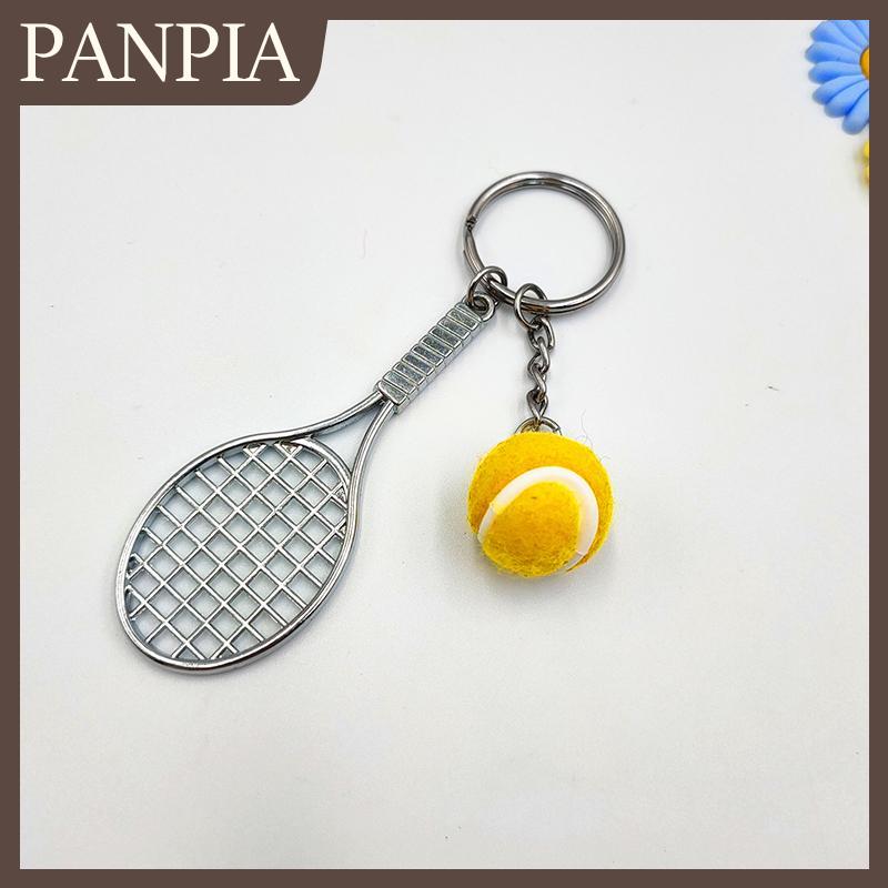 PANPIA Mini Tennis vợt Keychain 6 màu dễ thương thể thao mặt dây chuyền Trọng lượng nhẹ xe Keyring cho những người đam mê quần vợt sinh viên