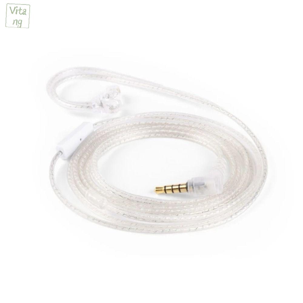 VITANG Mạ bạc Dây tai nghe KZ Trong tai Có micro Cáp tai nghe 2pin Thay thế Đã nâng cấp Cáp tai nghe QKZ Phụ kiện tai nghe