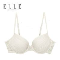 ELLE lingerie  บรามีโครงเสริม PADฟองน้ำ แต่งพลีทและผ้าลูกไม้  รุ่น- LB7502