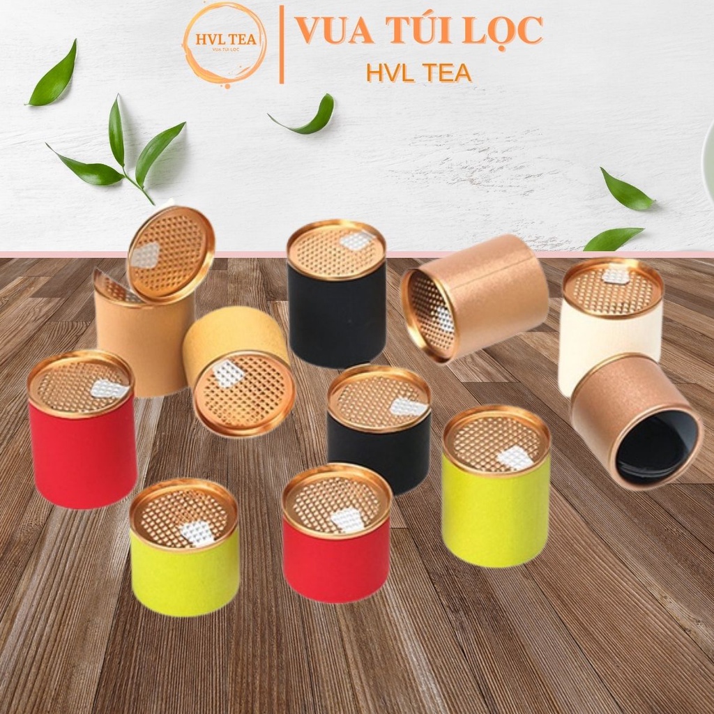 Hộp đựng trà, lon mini đựng trà nắp xé - hvl tea